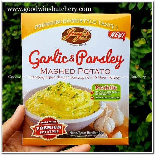 Instant food MASHED POTATO GARLIC & PARSLEY kentang tumbuk bawang putih parsley Jay's 45g JAYS